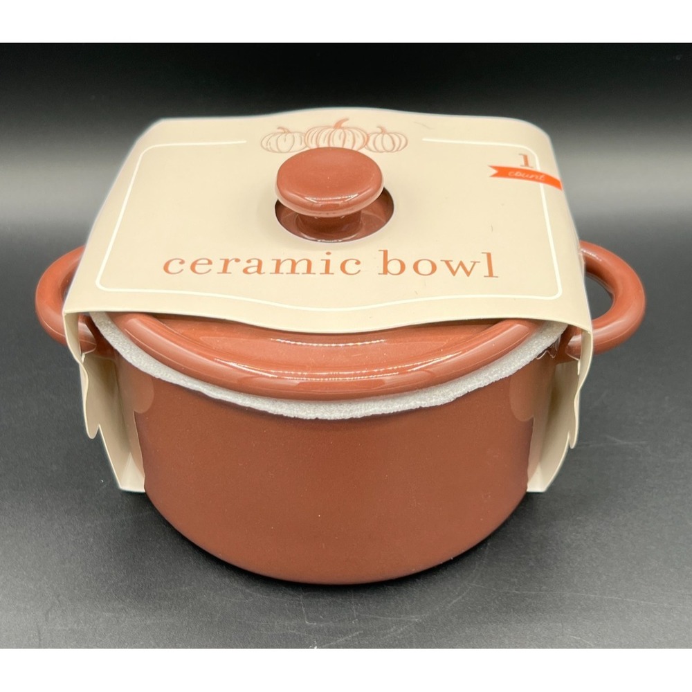 Target Bullseye ~ Fall 2025 Brown Ceramic Bowl Covered Crock ~ NEW